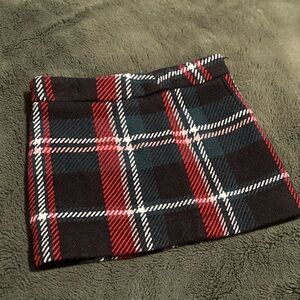 Red and Black Plaid Mini Skirt